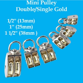 Single 16mm Zinc Double Nickel Plated Revolving Pulley Rope Size 4mm 