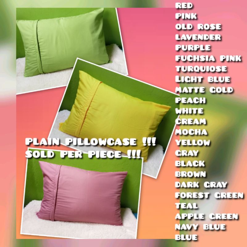 Overlap Zippered punda / pillowcase plain colors 100 canadian cotton sold per piece Shopee