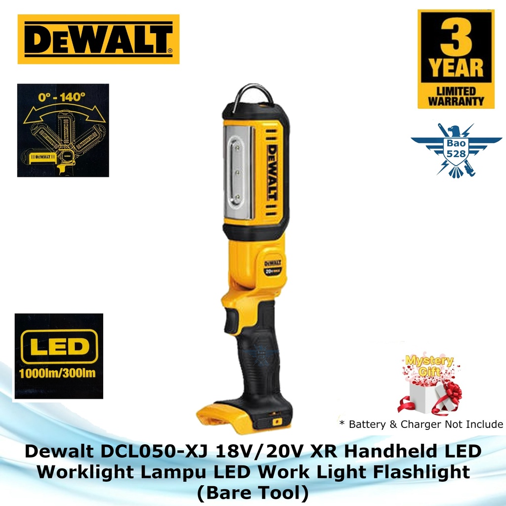Dewalt DCL050-XJ 18V/20V XR Handheld LED Worklight Lampu LED Work Light ...