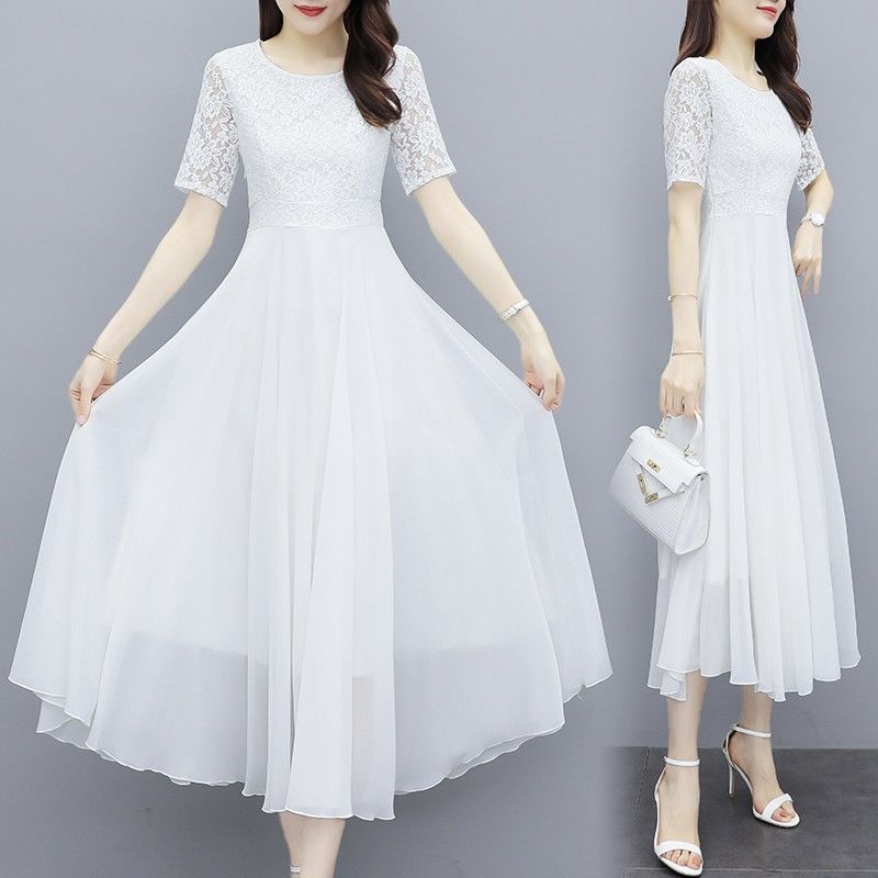chiffon white dress