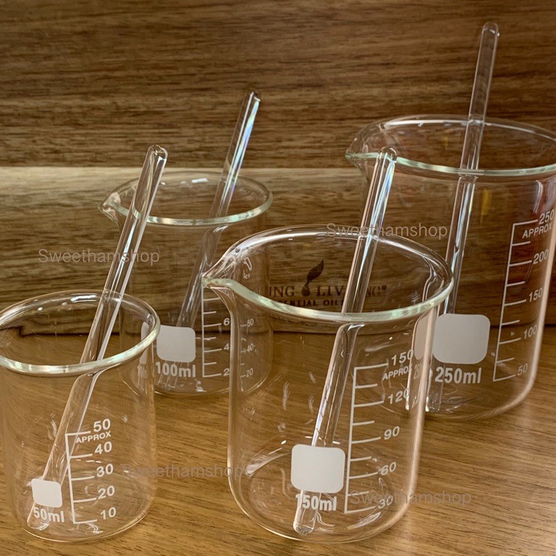 Borosilicate Glass Beaker With Free 15cm Glass Stirrer 10ml 25ml 50ml 100ml 150ml 250ml 300ml 7898