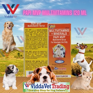 Papi MVP MultiVitamins + Minerals Syrup 120ml Vanilla flavor for Pets dog cat rabbit hamster