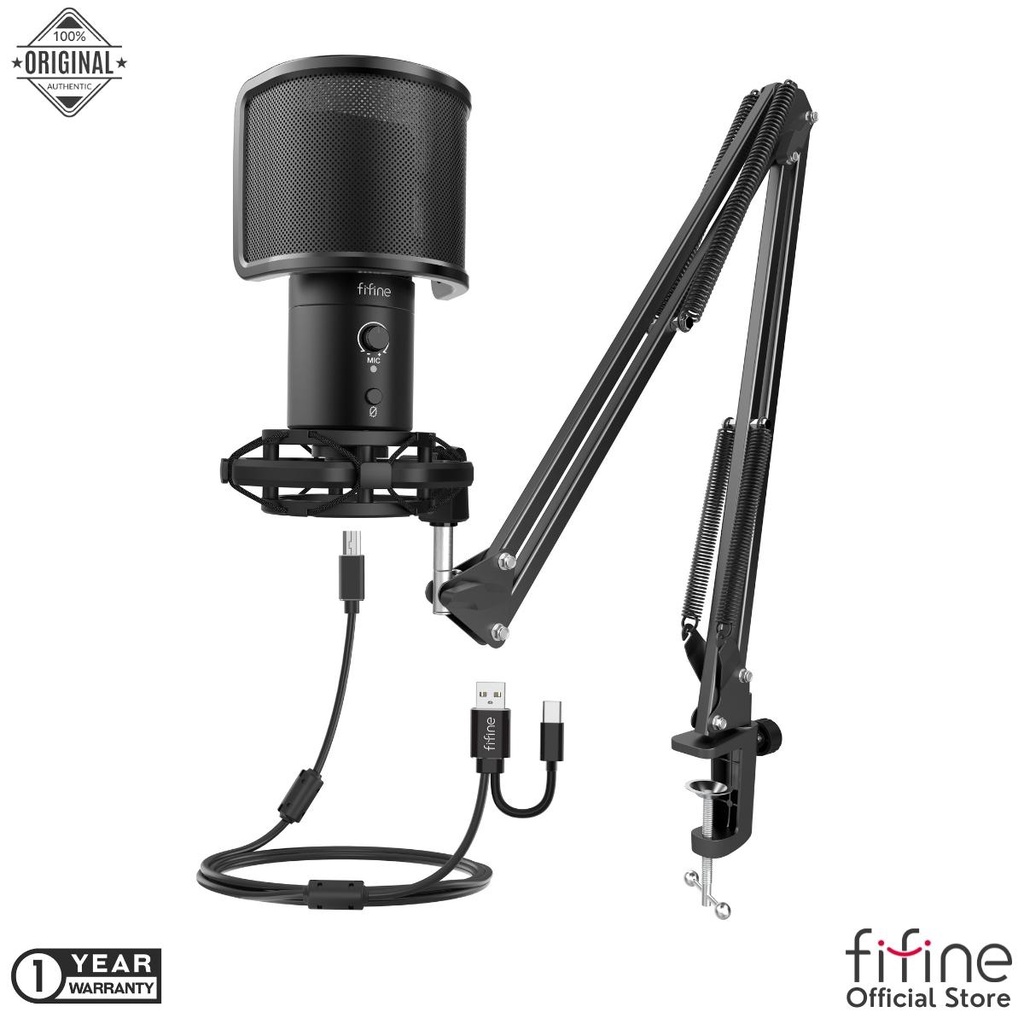 FIFINE T683 USB Gaming Microphone Streaming Microphone Kit for PC