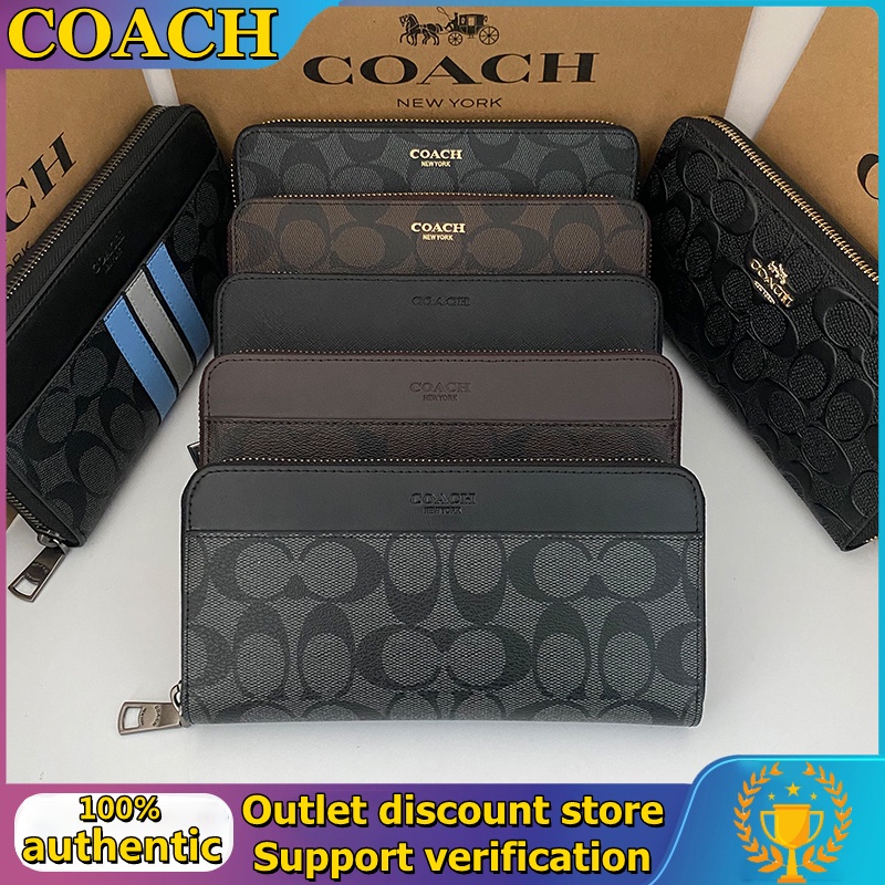 New Store Specials Coach long wallet for men Leather Zip Wallet Card holder  Money Clip F75000 74597 | Shopee Philippines