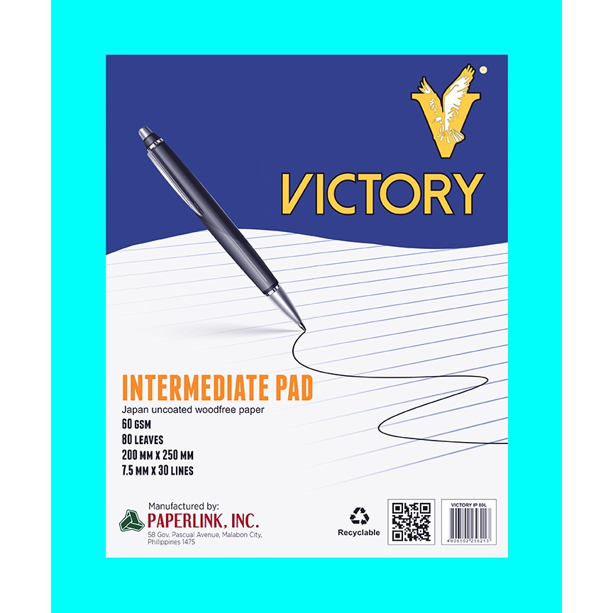 Victory intermediate pad 80 leaves paper from japan high quality