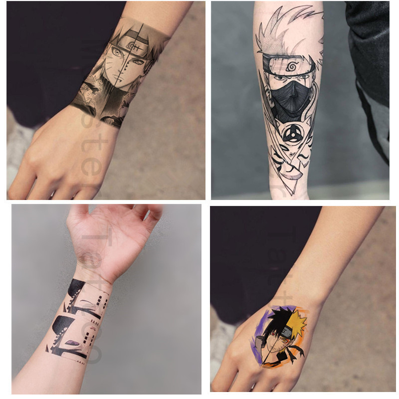 10pcs Anime Naruto Tattoo Sticker Waterproof Lasting Temporary Tattoo Sticker Shopee Philippines