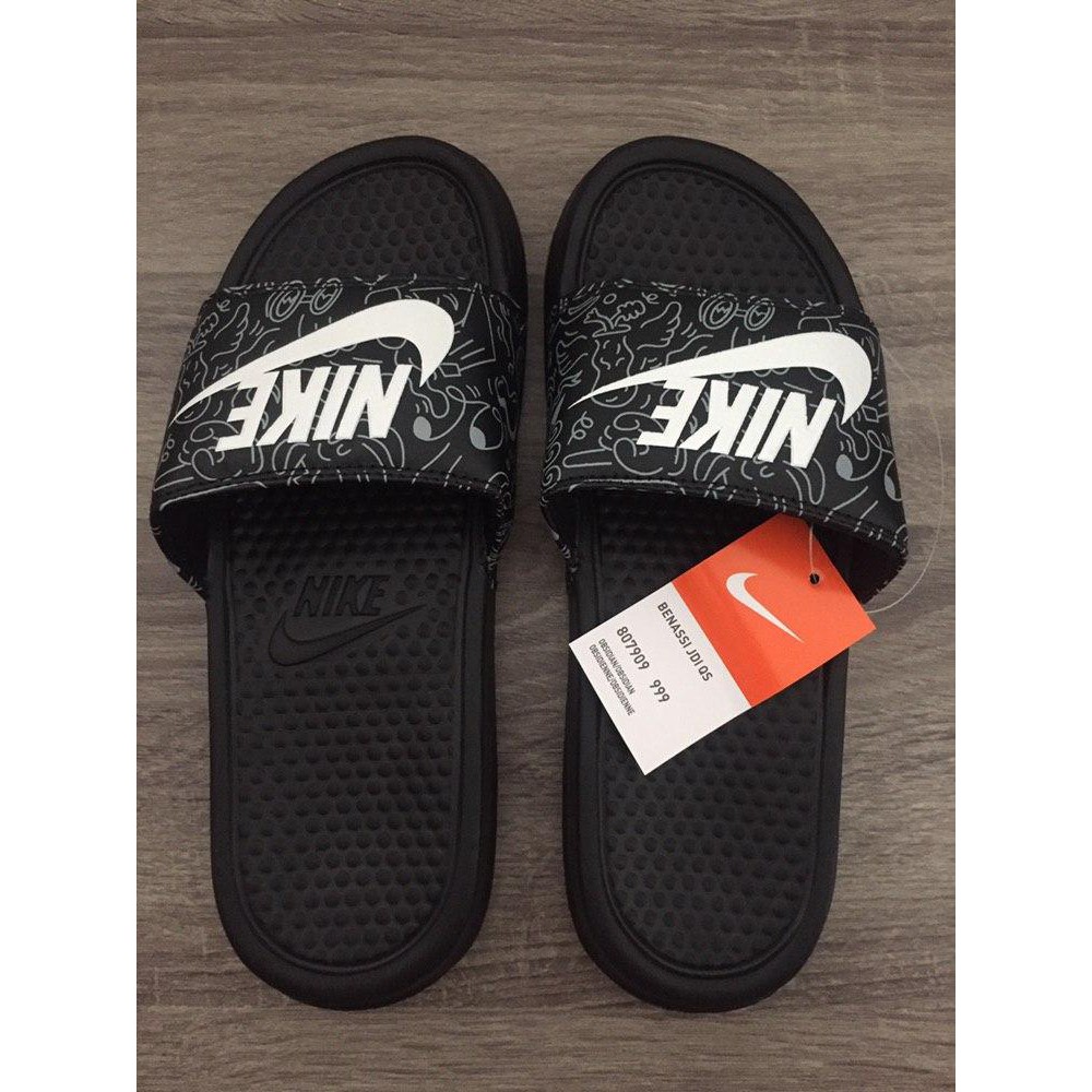 nike slides just do it print