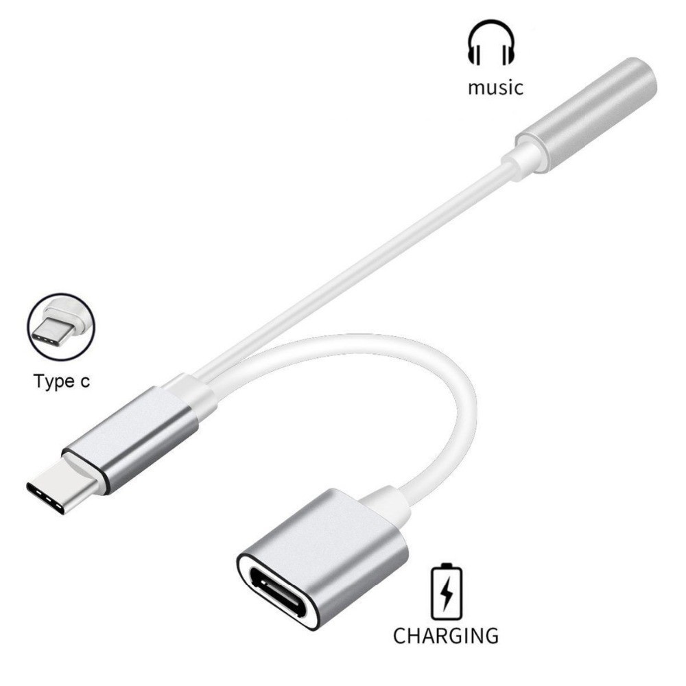Usb C Audio Cable To Type C Earphone Adapter Portable Charge Shopee Philippines