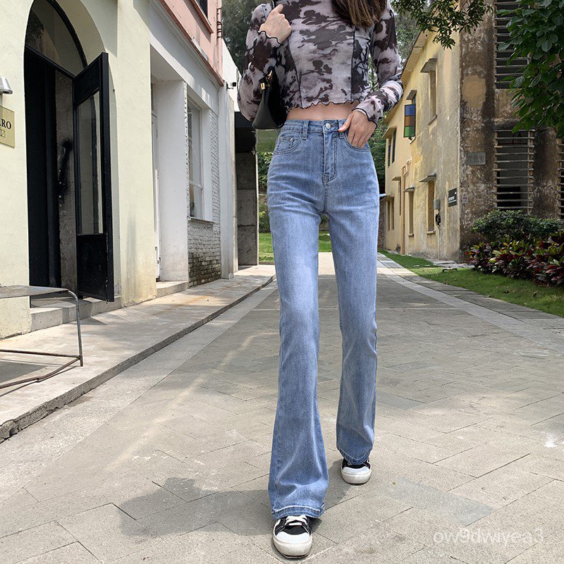 READY STOCK】Blue Bell Bottom Jeans Stretch Skinny Flare Denim Pants High  Waist Push Up Jeans Women | Shopee Philippines