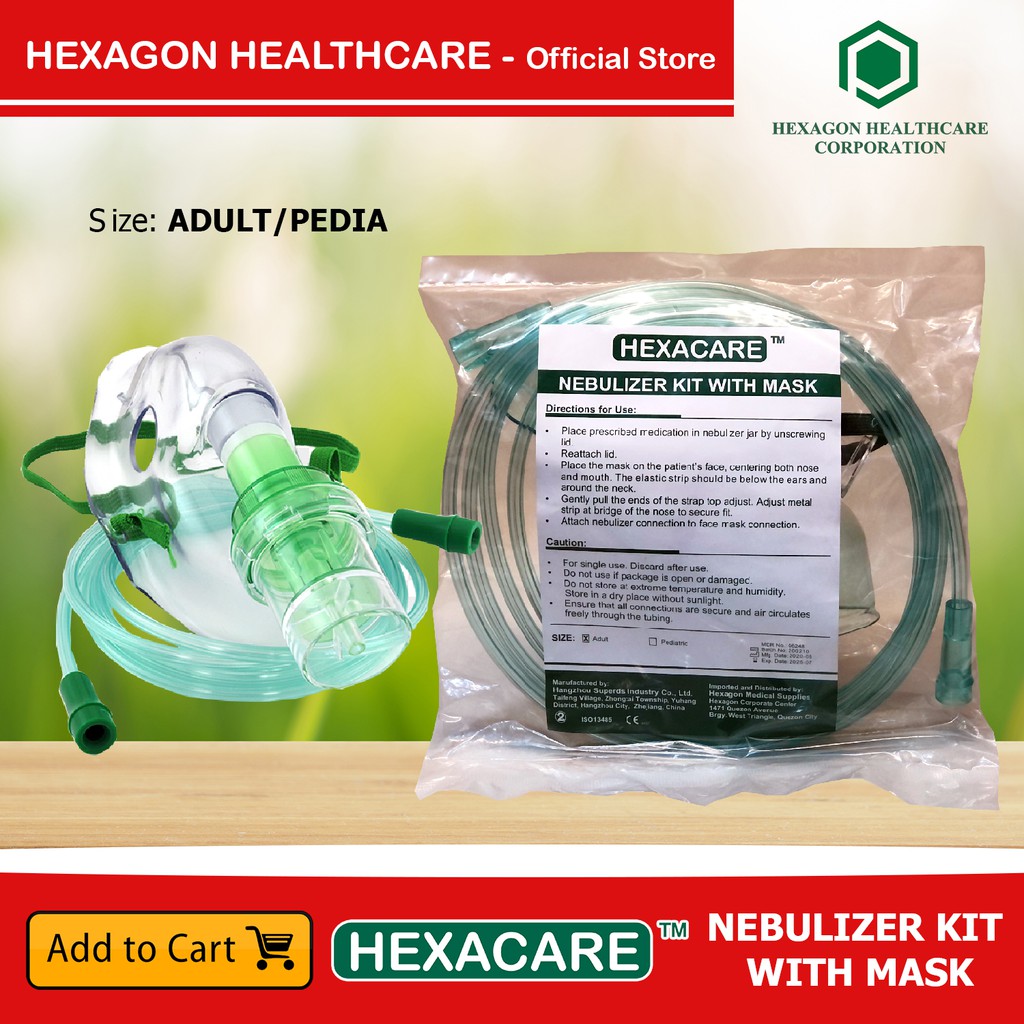NEB01S Nebulizer Kit w/ Mask (HEXACARE) Adult Size Shopee Philippines