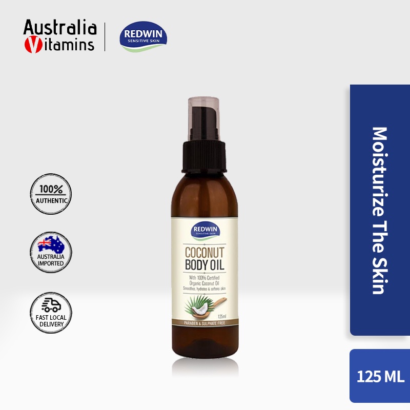 Australia Redwin Coconut Body Oil 125 ml Organic Coconut Shopee