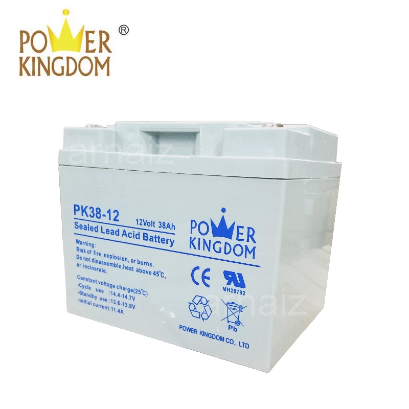 Power Kingdom 12v 38Ah SLA Rechargeable Battery PK3812 Valve Regulated