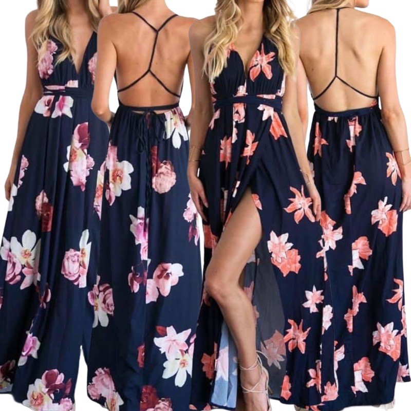 XR Floral Maxi Dress Wedding Attire Outfit Hawaiian Theme