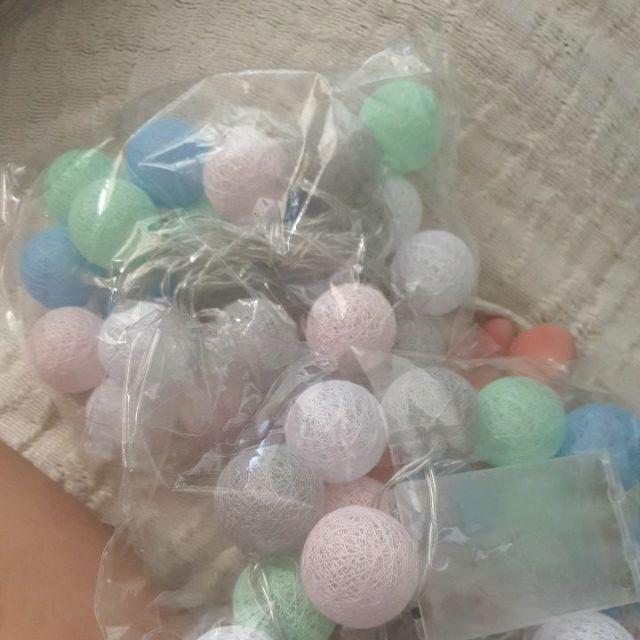 20 LED Cotton Ball Globe String Fairy Lights Bedroom Wedding Shopee Philippines