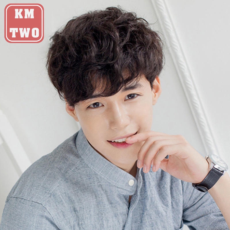 Men S Wig Short Curly Hair Fluffy Realistic Wig Headgear New
