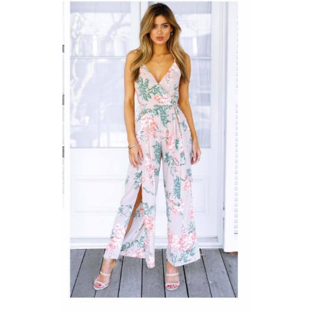 pastel floral jumpsuit