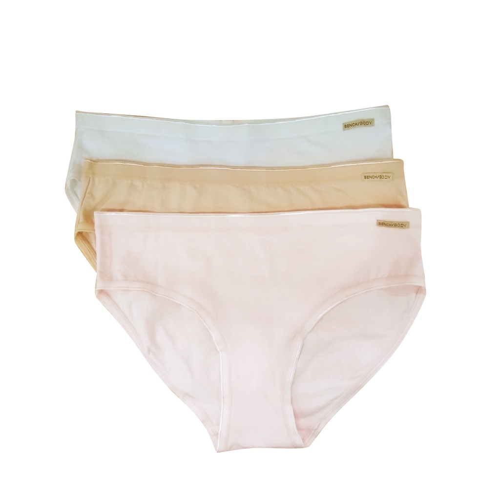 HERBENCH 100% Authentic Mid Rise Bikini Panty TUG0028 White/Pink/Skin ...