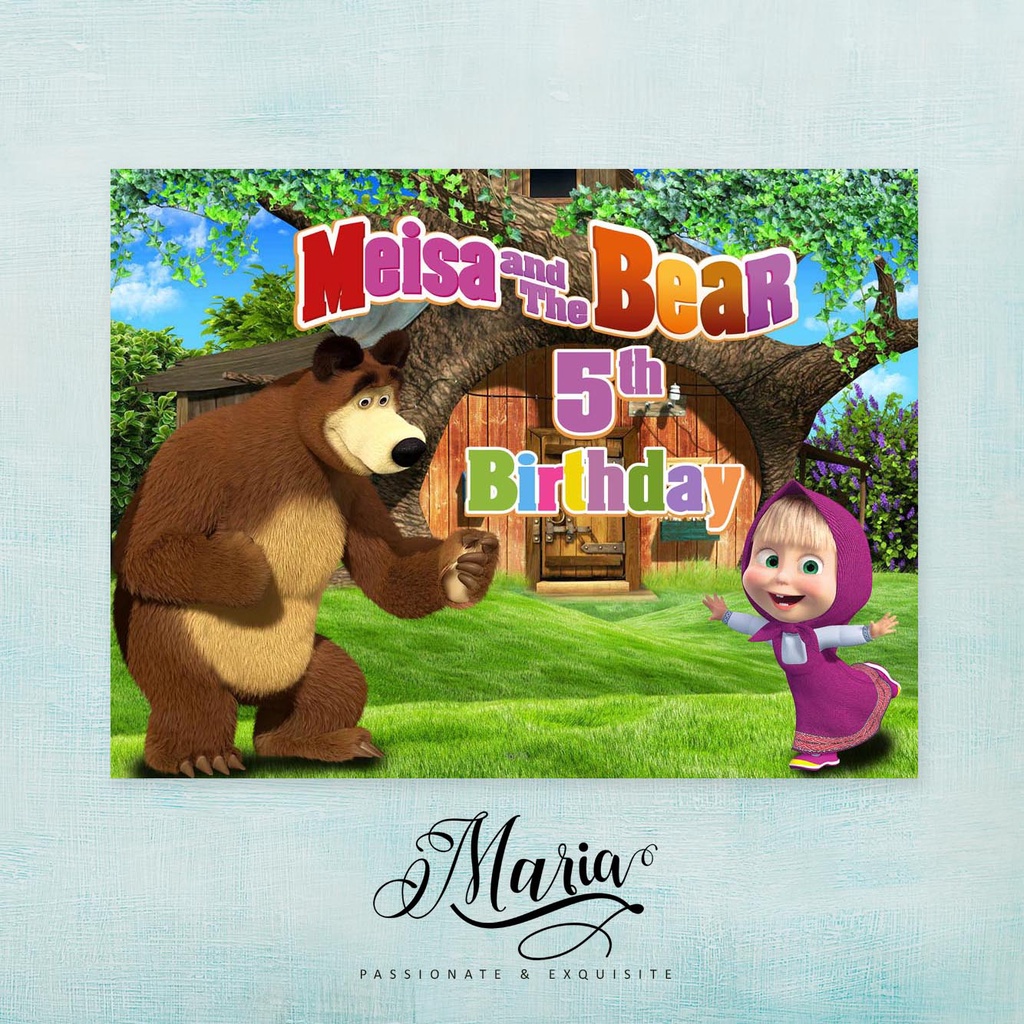 Masha And The Bear Birthday Banner | Shopee Philippines