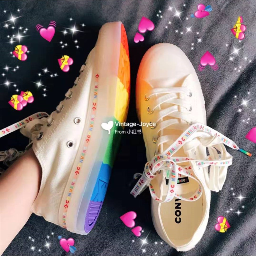 Explosive models] Converse all-star jelly rainbow bottom canvas women's  shoes rainbow shoes 165613c | Shopee Philippines