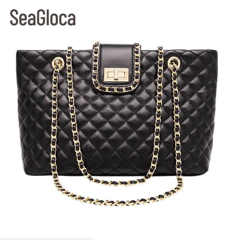 SeaGloca Women's Bag Large Capacity Casual One Shoulder Portable Diamond-Shaped Simple Chain Wild Tote No.509 #1