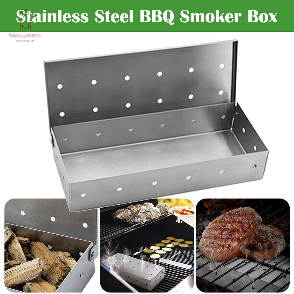 Stainless Steel BBQ Smoker Cold Smoke Box Barbecue for Meats Fish ...