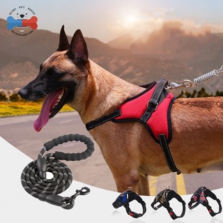 （High Quality ）Dog Reflective Vest Dog Leash with Harness Padded Medium and Large Dog Dog Collar Ad