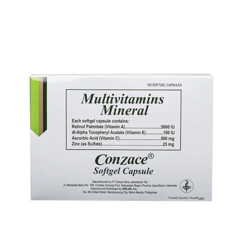 conzace multivitamins CONZACE SOFTGEL CAPSULE MULTIVITAMINS presyo ₱1,565