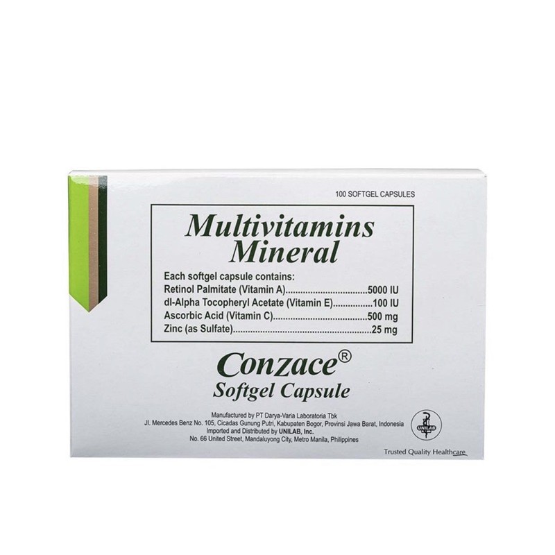 Conzace Multivitamins CONZACE SOFTGEL CAPSULE MULTIVITAMINS Presyo ₱1,565