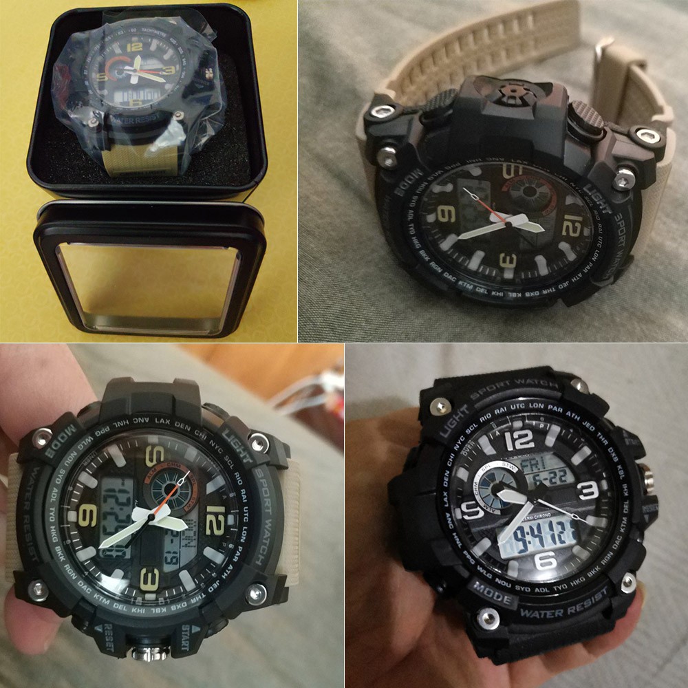 xiaomi twentyseventeen outdoor electronic sport watch dial dual time display