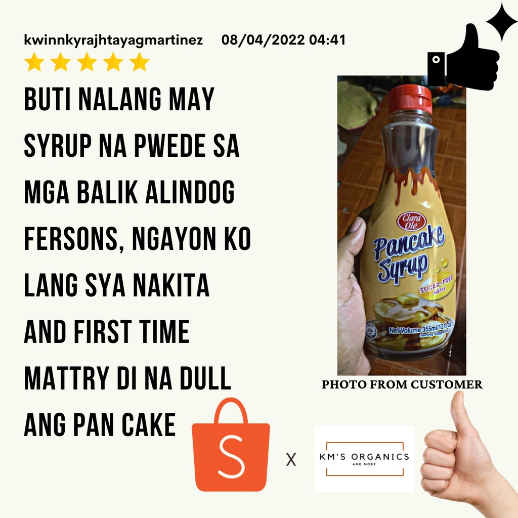 Sugar Free Pancake Syrup by Clara Ole 355ml presyo ₱198