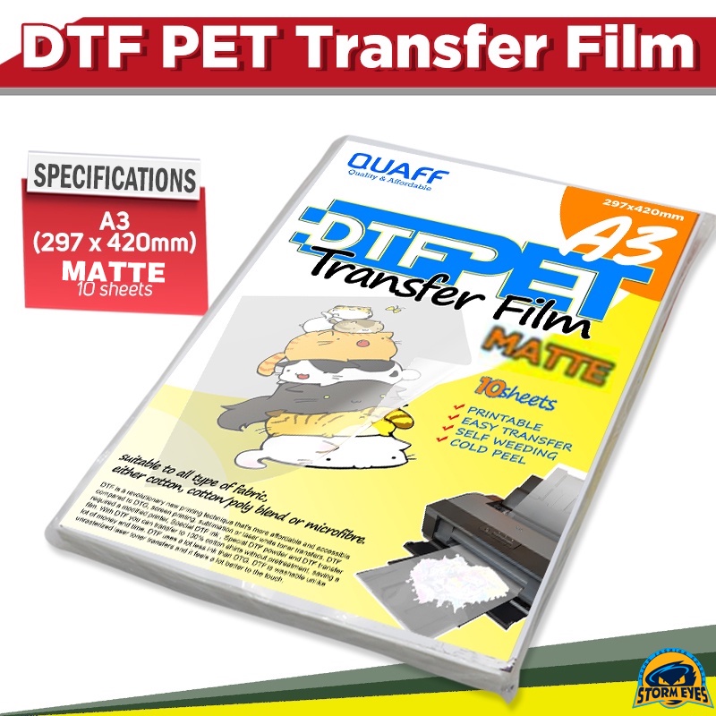 Dtf Transfer Film Matte A3 Size 10 Sheets Shopee Philippines 1372