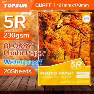 Quaff Photo Paper Glossy 180 & 230gsm 20Sheets A4 / 5R / 4R / 3R #8