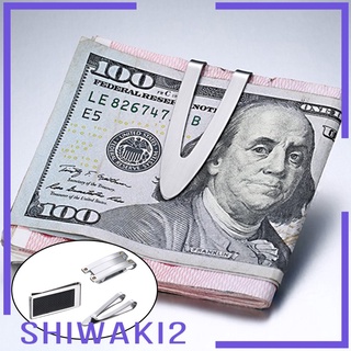 [SHIWAKI2] Stainless Steel Cash Money Clip Men\'s Pocket Card Holder Gift for Father #8