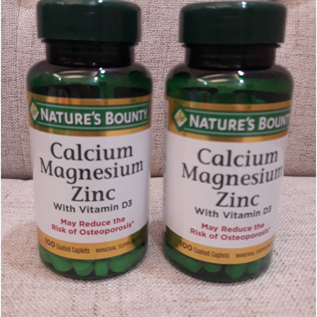 Calcium Magnesium Zinc with Vitamin D3 100 Coated Caplets (Nature's