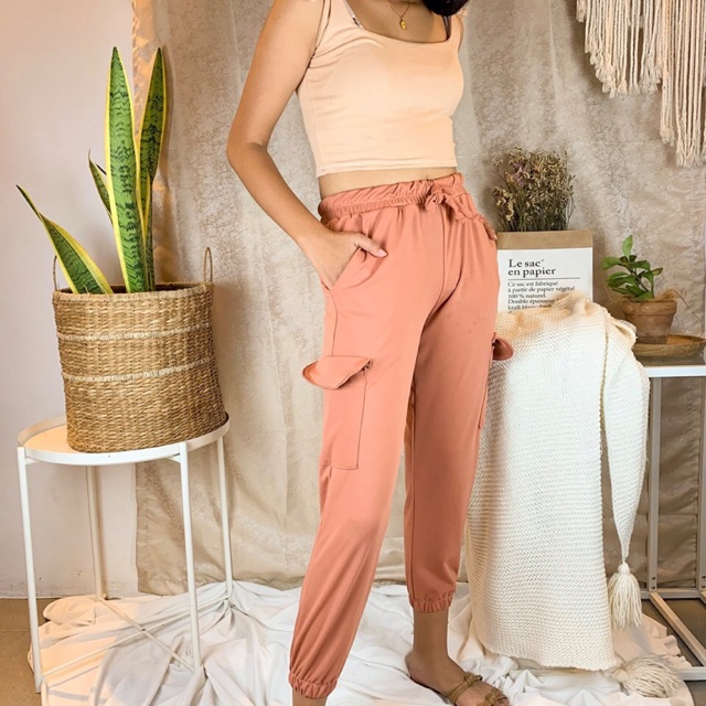 peach cargo pants