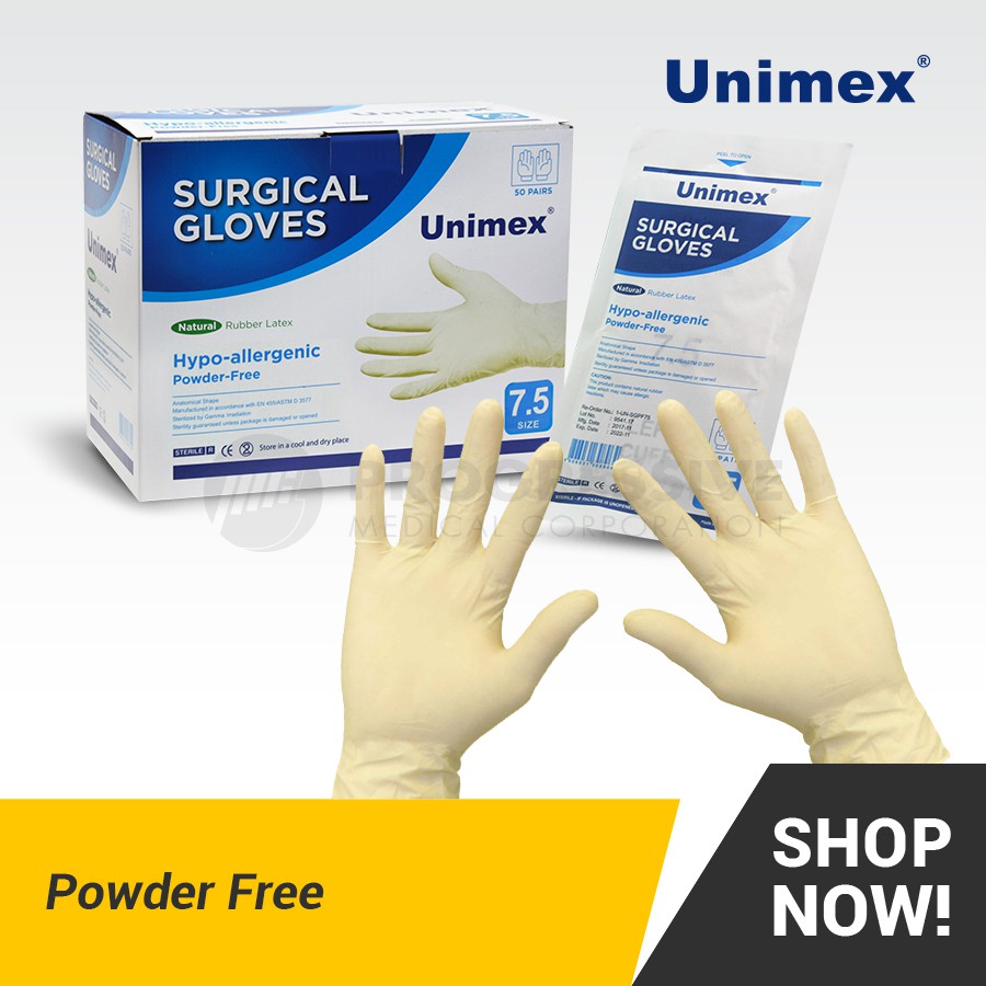Unimex Sterile Surgical Gloves, Powder Free Shopee Philippines