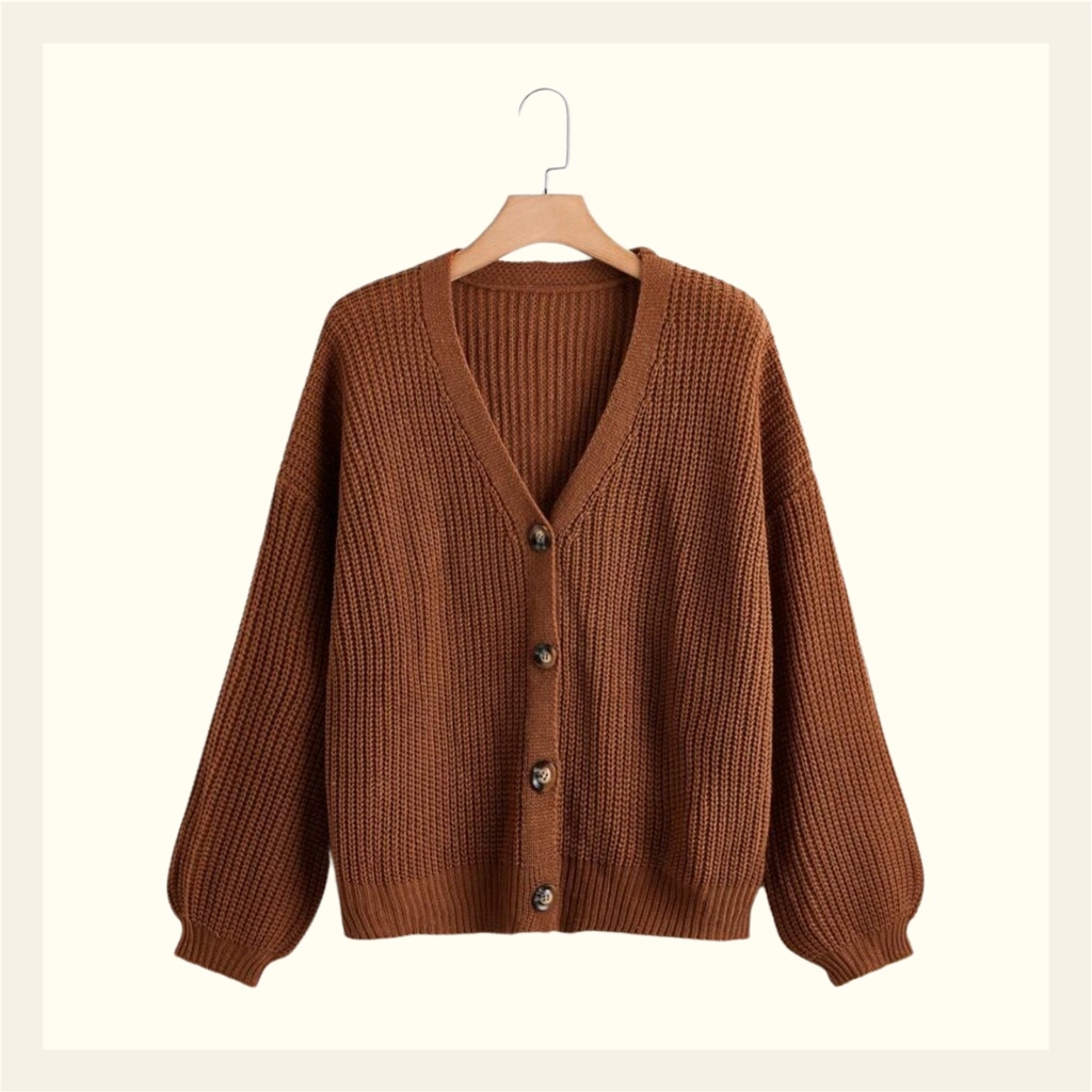 plus button up drop shoulder cardigan