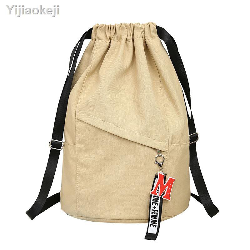 canvas drawstring backpack with flap