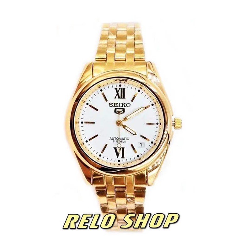 Relo SEIKO Watch Gold Stainless Steel Analog waterproof date day men Watches