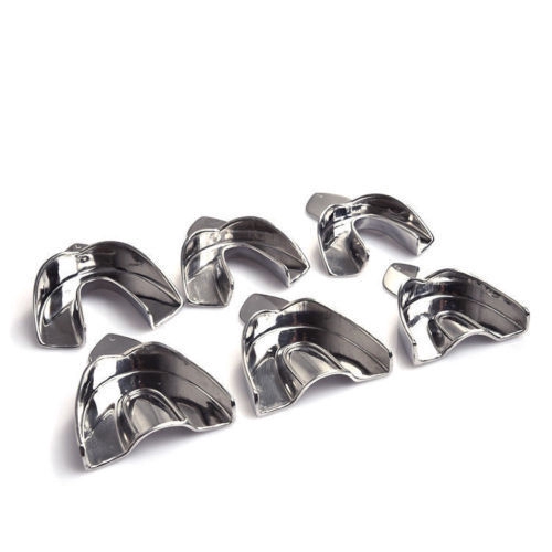 【Ready Stock】Dental Impression Trays Stainless Steel Nonperforated Impression Trays