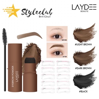 Styleclub Laydee Beaute Eyebrow Stamp Shaping Kit -Brow Powder Stamp Makeup with 10 Reusable Eyebrow