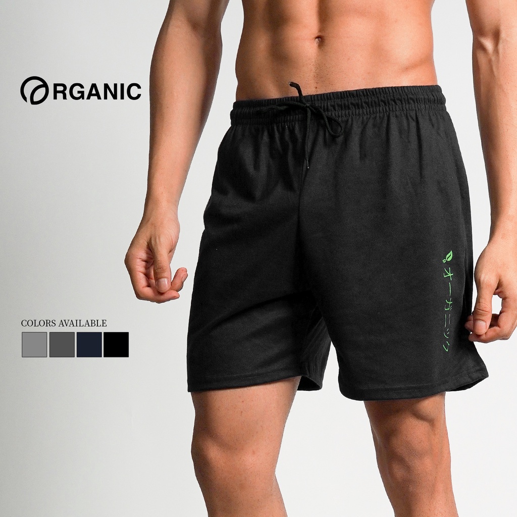 Organic Cotton Jogger Shorts for Men Black Blue Gray gym short active wear workout sports