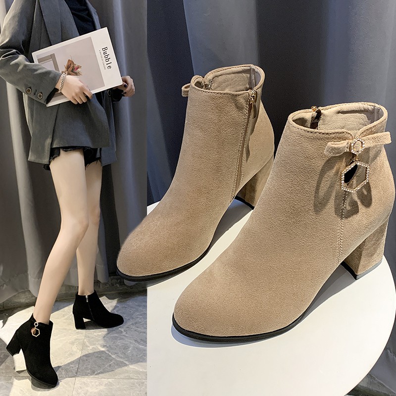 short high heel ankle boots