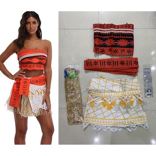 Disney Moana Costume for Women Adults Halloween Cosplay (Necklace Sold Separately)