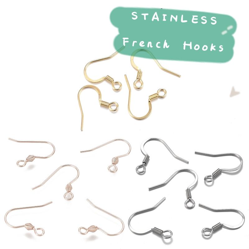 Stainless French hooks 10pcs Hypoallergenic metals Gold french hook Silver french hook Fish