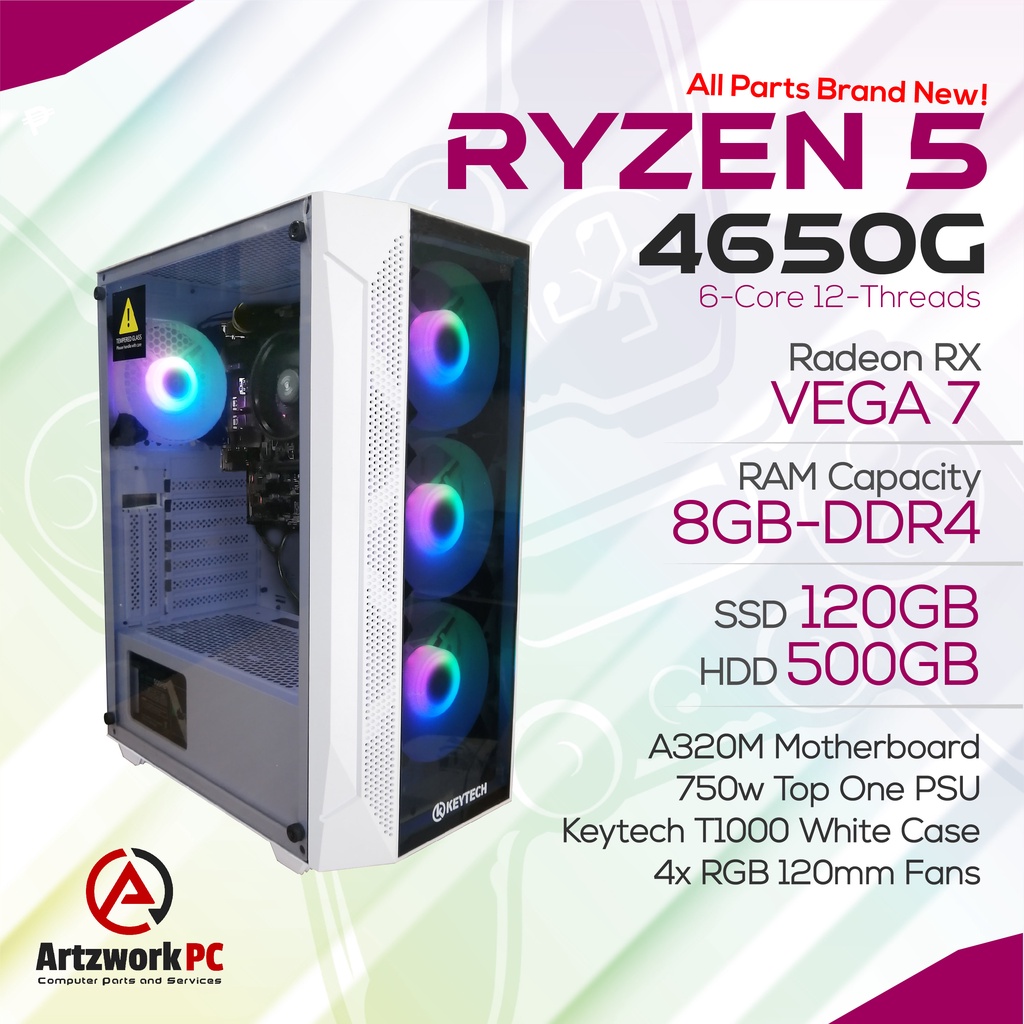 AMD Ryzen 5 4650G Gaming PC Desktop Unit Only 6 Core 12 Threads