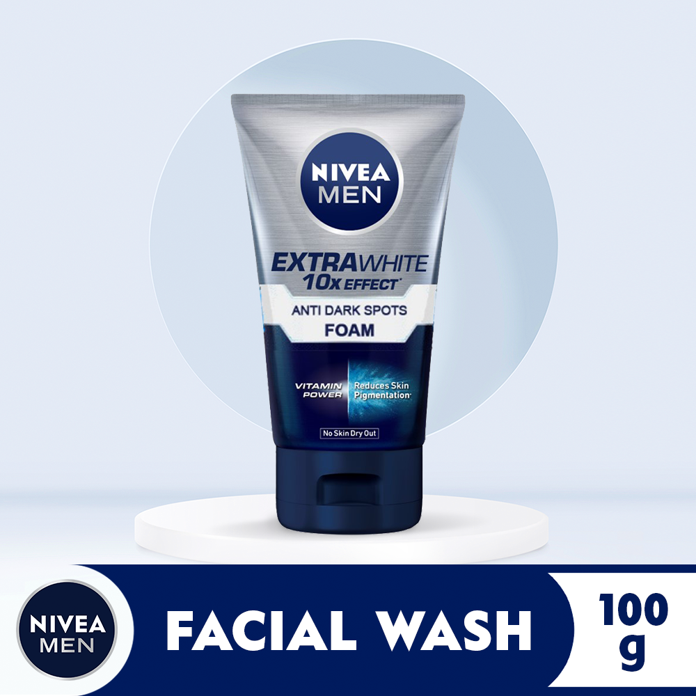 NIVEA MEN Facial Wash Extra Bright 10x Effect Foam, Face Cleanser for Men, 100g Shopee Philippines