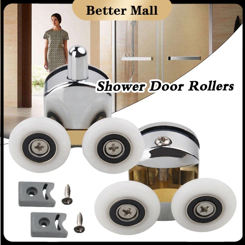 2Pcs Shower Door Rollers Wheels Shower Door Track Pulleys Wheels Twin