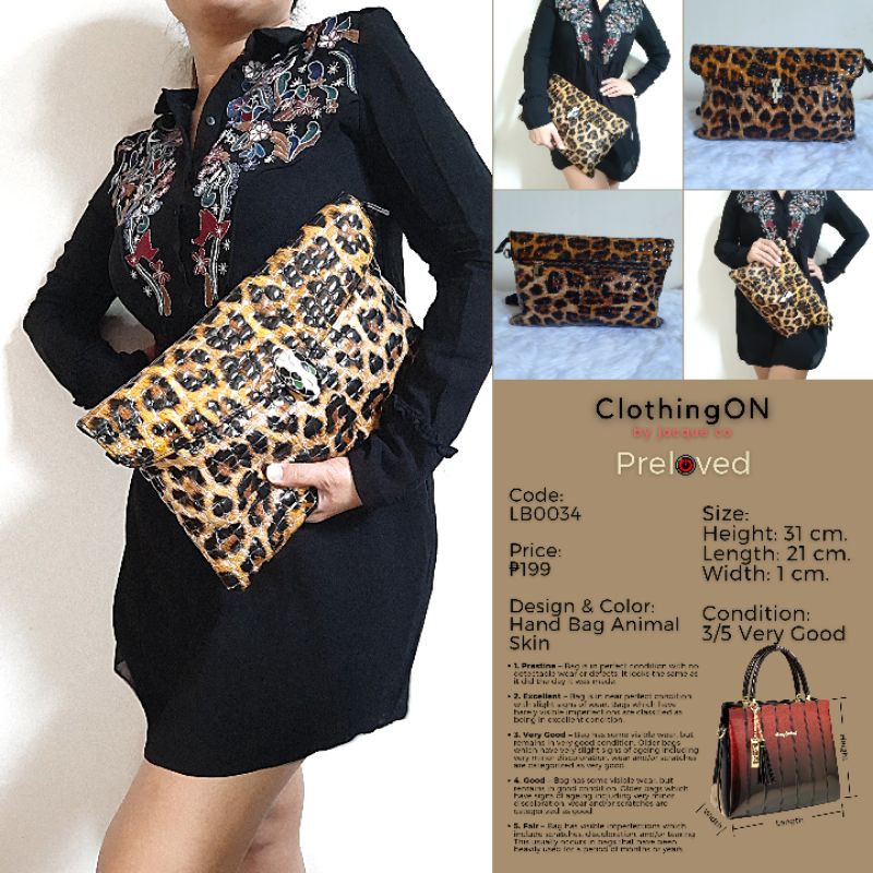 Ladies Sling Bag #34 Animal Skin Preloved Leather Bag | Shopee Philippines