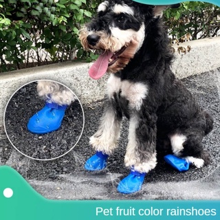 4Pcs/set Rain Boots Pet Small Big Dog Cat Shoes Waterproof  Portable Anti Slip Dog Cat Rain Shoes